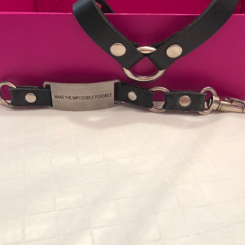 2 leather strap bracelets
